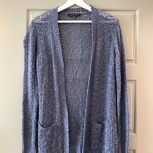 Love Ellie Open Weave 2 Pocket Cardigan, Blue XS